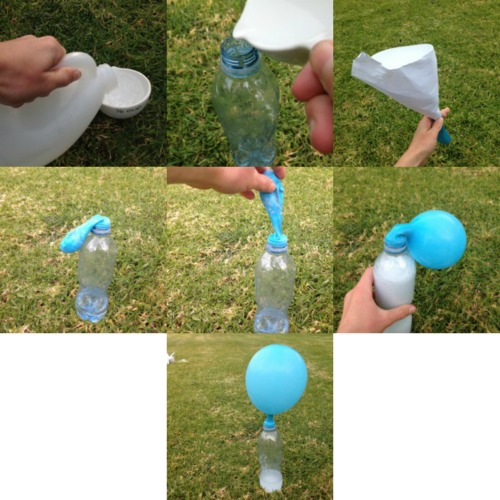 Self inflating balloon science project steps